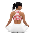 Red & White Houndstooth Sports Bra