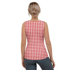 Red & White Houndstooth Tank Top