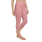 Red & White Houndstooth Yoga Capris