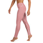 Red & White Houndstooth Yoga Leggings