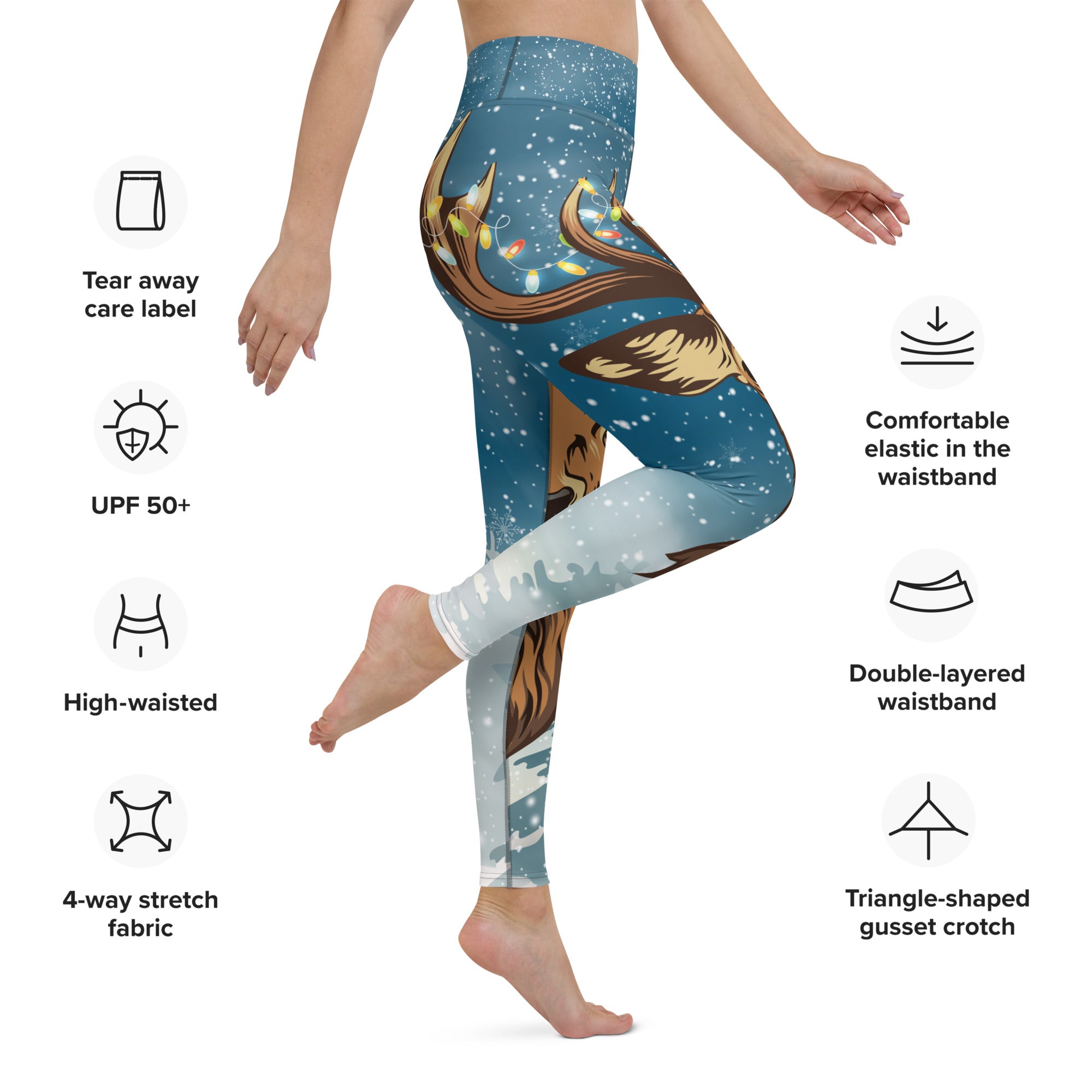 Reindeer Christmas Yoga Leggings