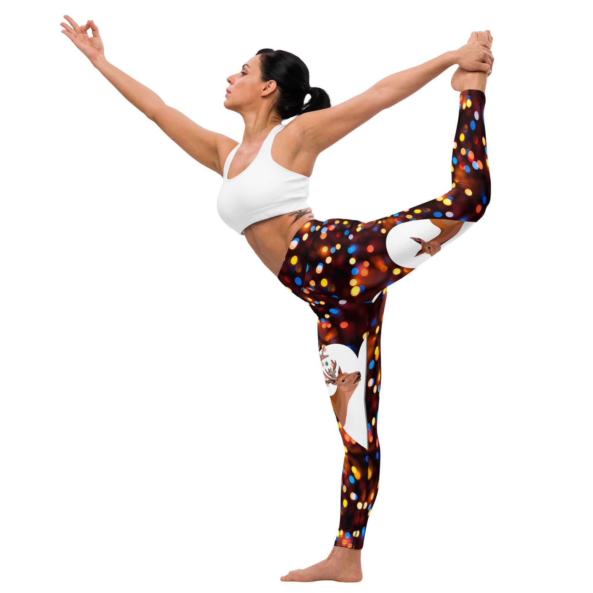 Reindeers in Love Christmas Yoga Leggings