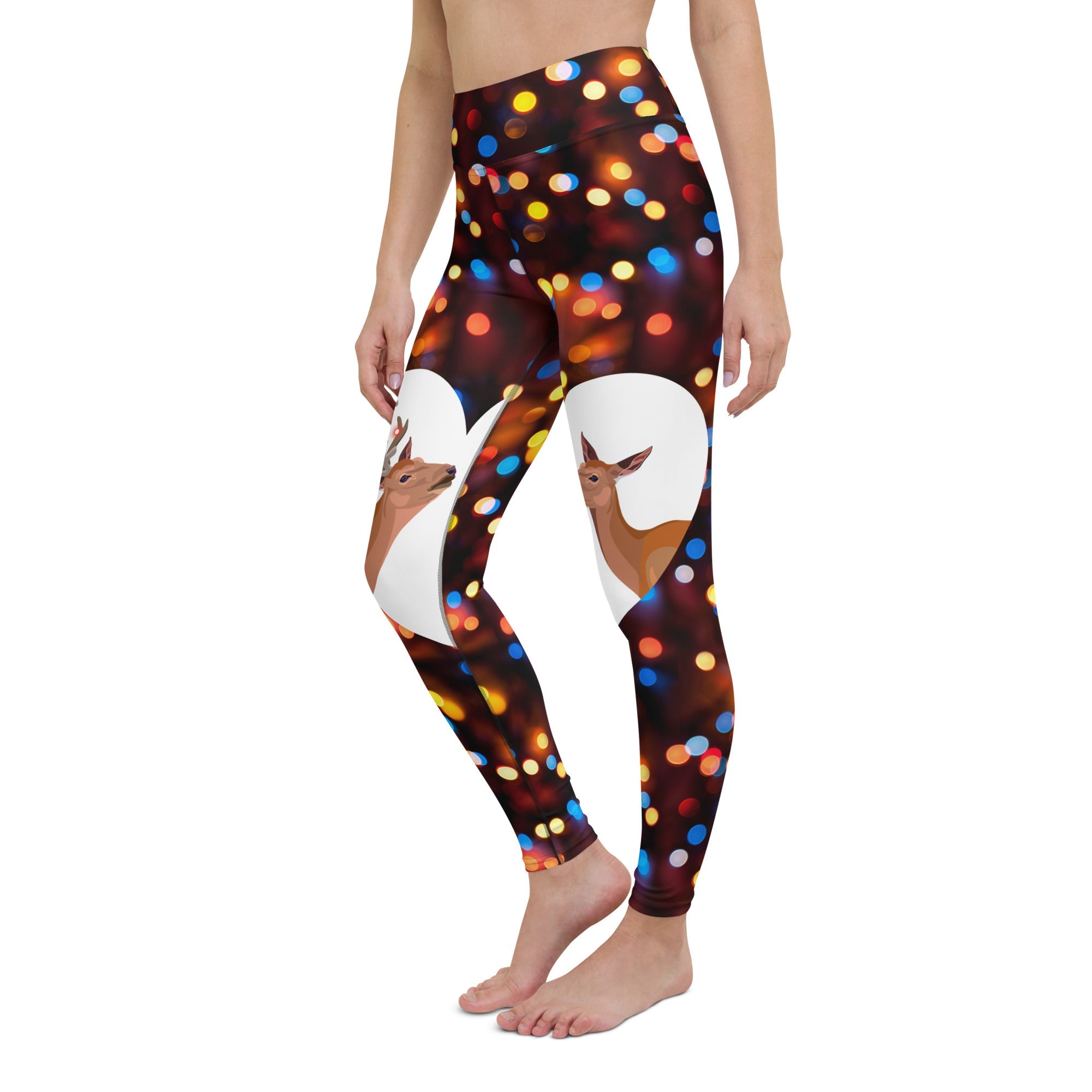 Reindeers in Love Christmas Yoga Leggings