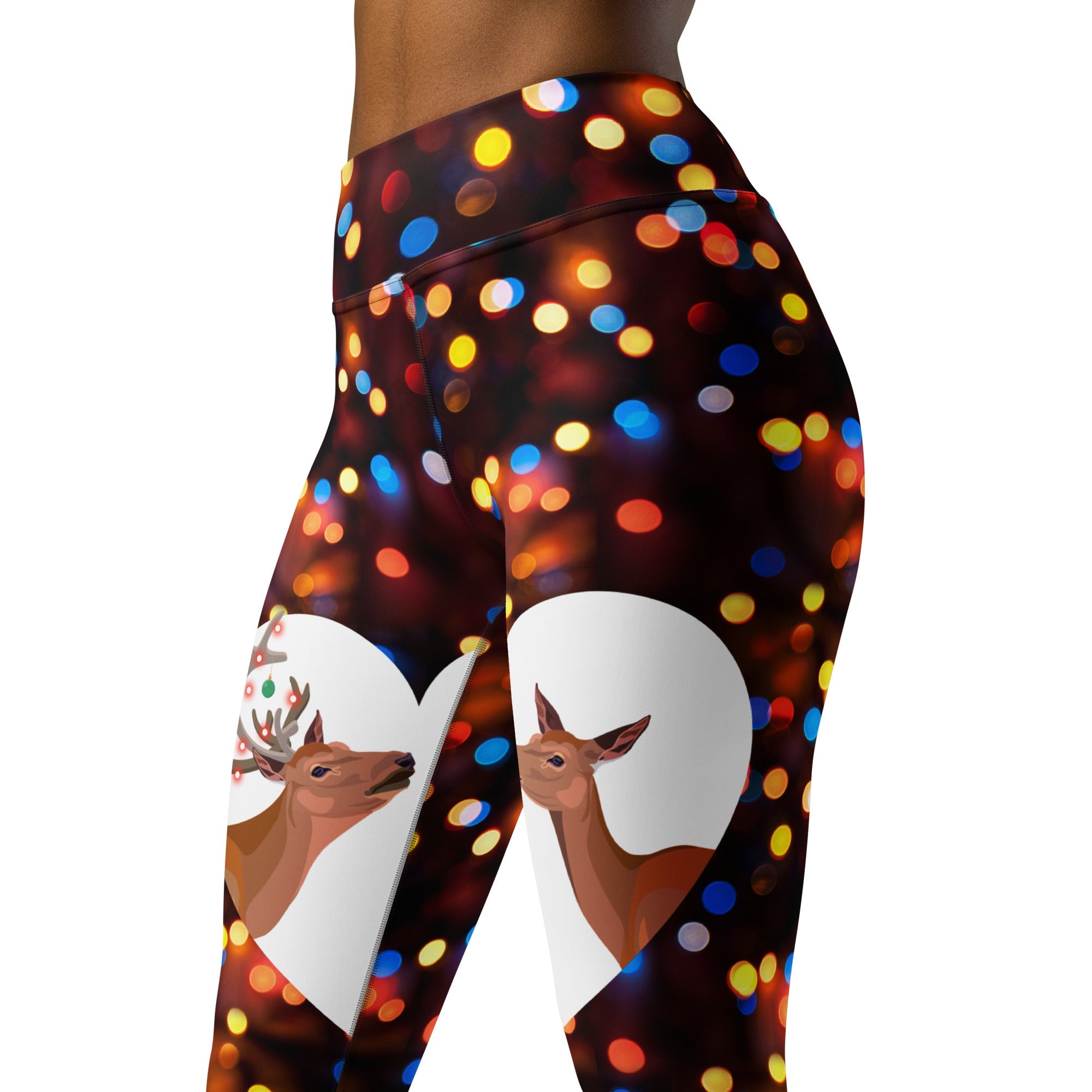 Reindeers in Love Christmas Yoga Leggings