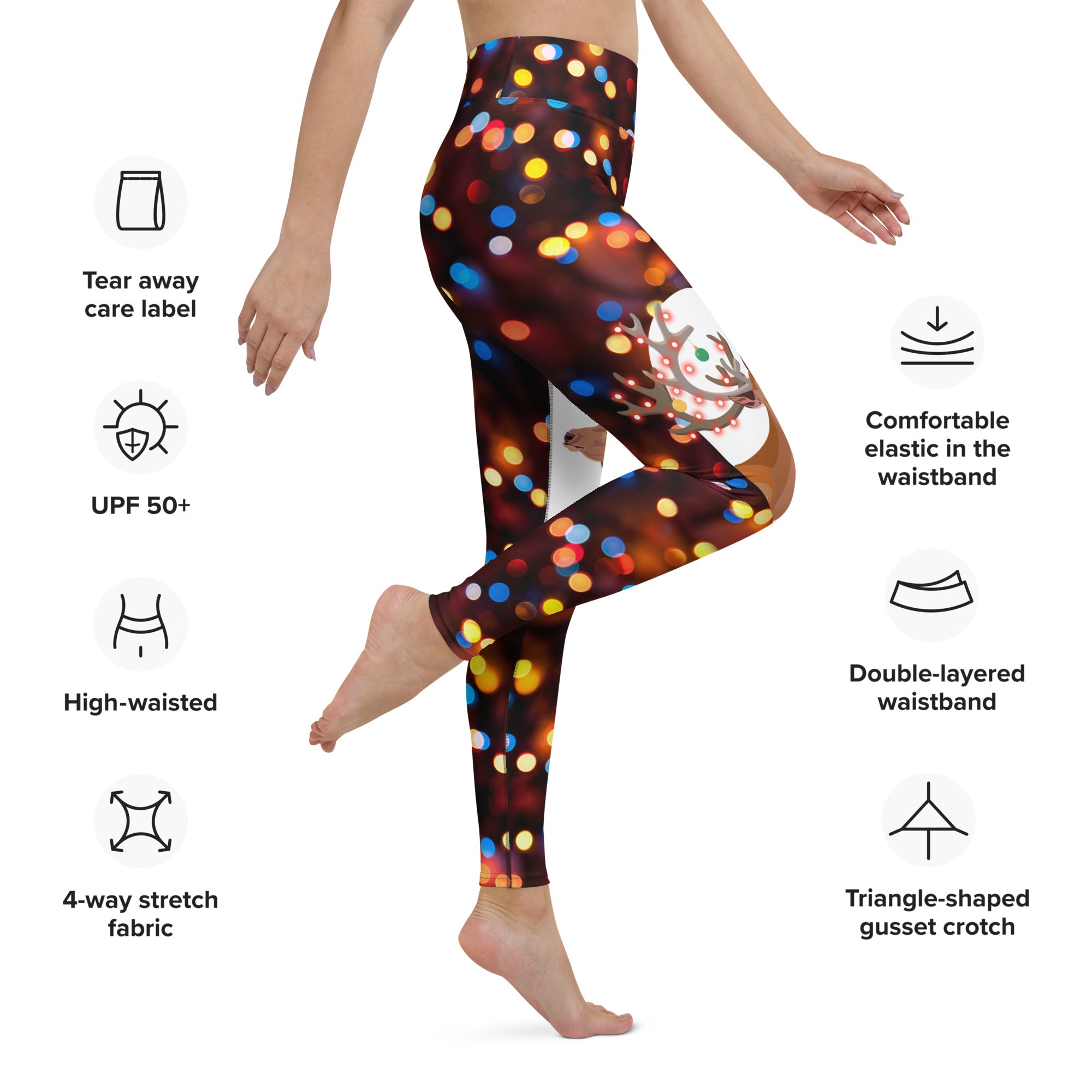 Reindeers in Love Christmas Yoga Leggings