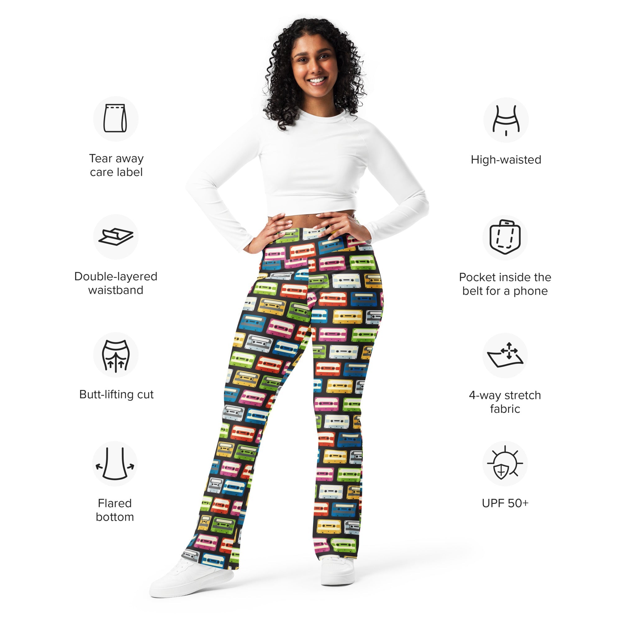 Retro Cassette Flare Leggings