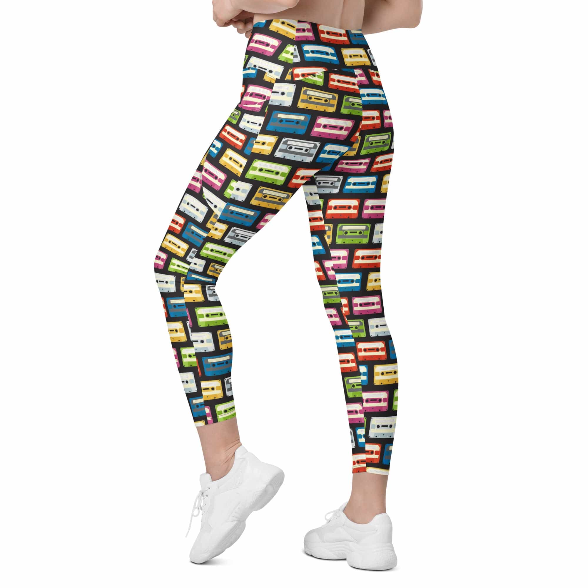 Retro Cassette Leggings With Pockets