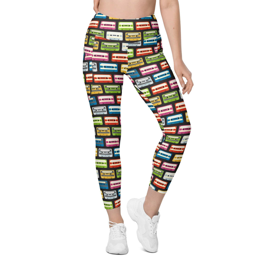 Retro Cassette Leggings With Pockets