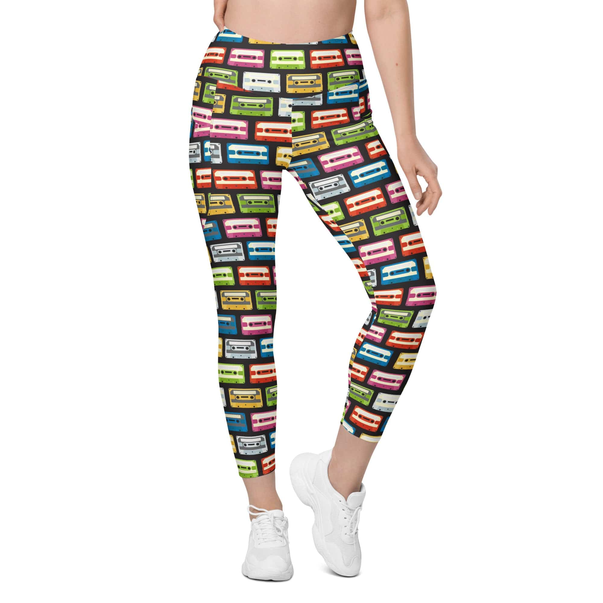Retro Cassette Leggings With Pockets