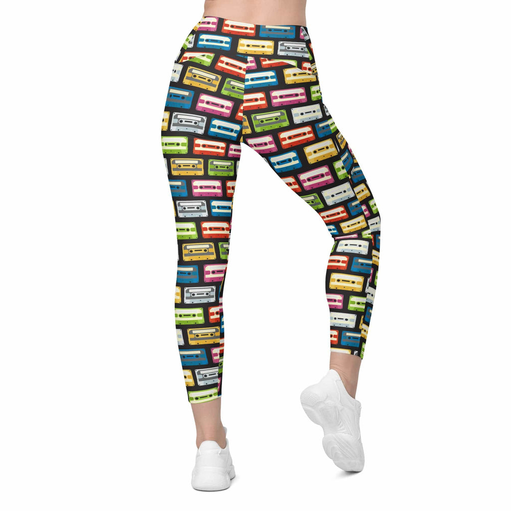 Retro Cassette Leggings With Pockets