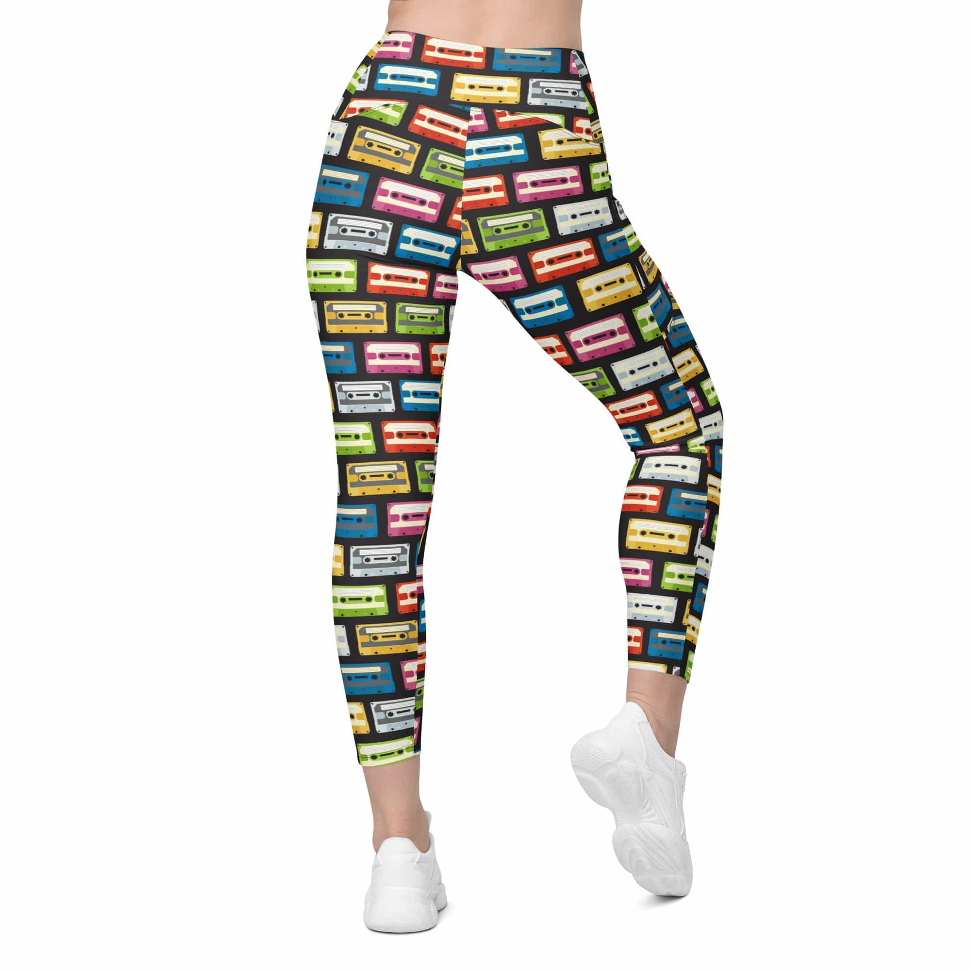Retro Cassette Leggings With Pockets