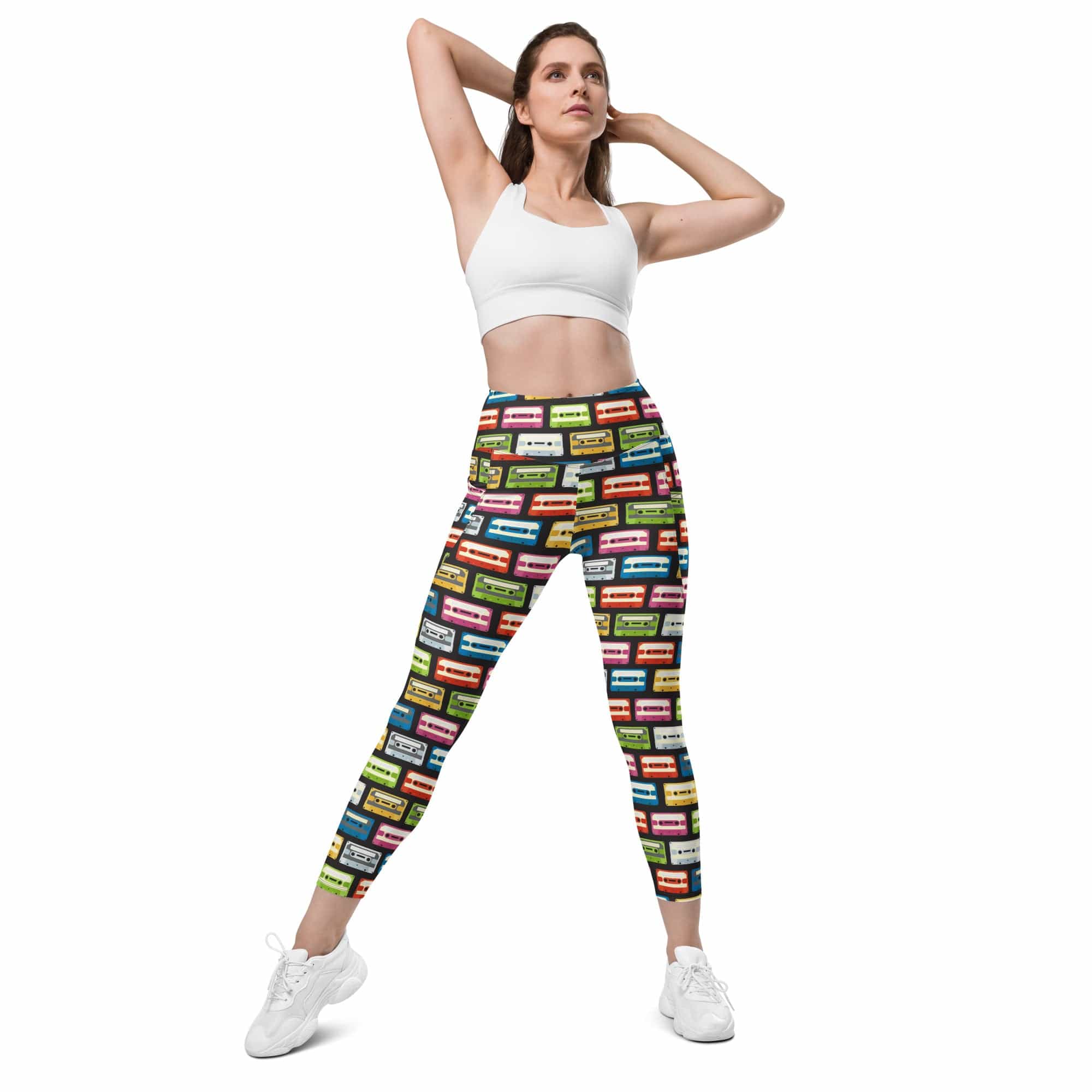 Retro Cassette Leggings With Pockets
