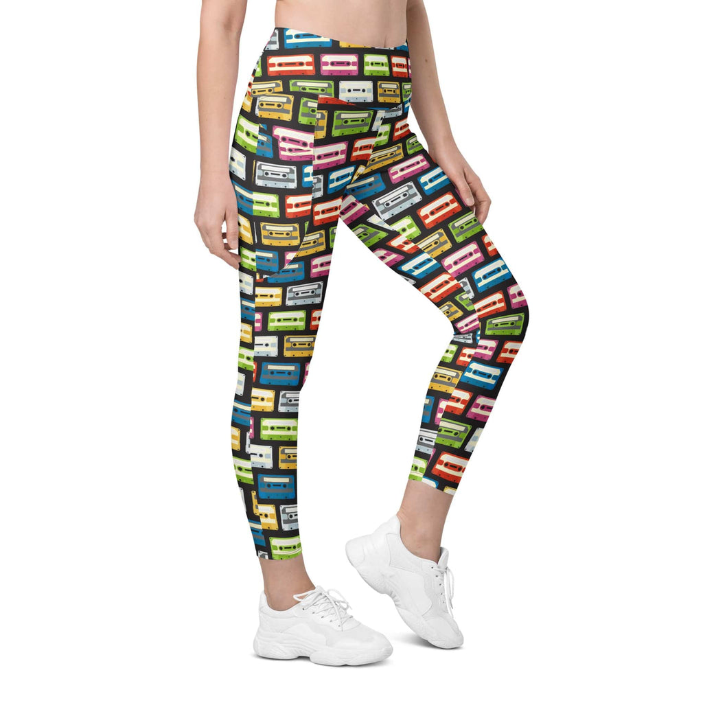 Retro Cassette Leggings With Pockets