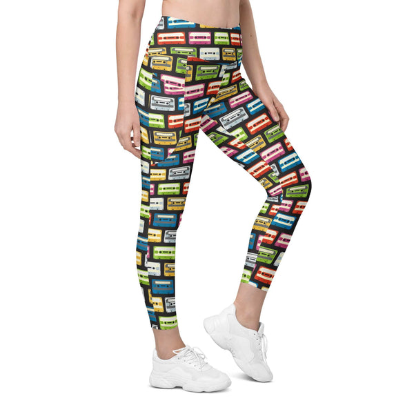 Retro Cassette Leggings With Pockets
