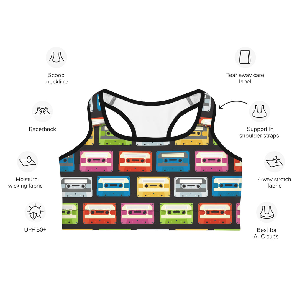 Retro Cassette Sports Bra