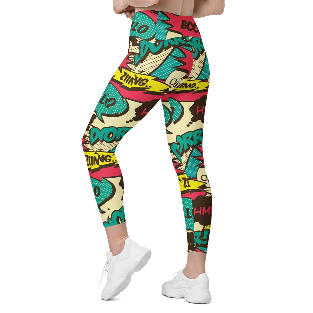 Retro Comic Book Leggings With Pockets