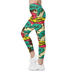 Retro Comic Book Leggings With Pockets