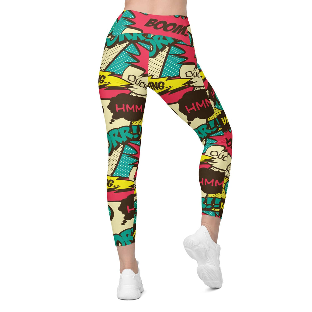Retro Comic Book Leggings With Pockets