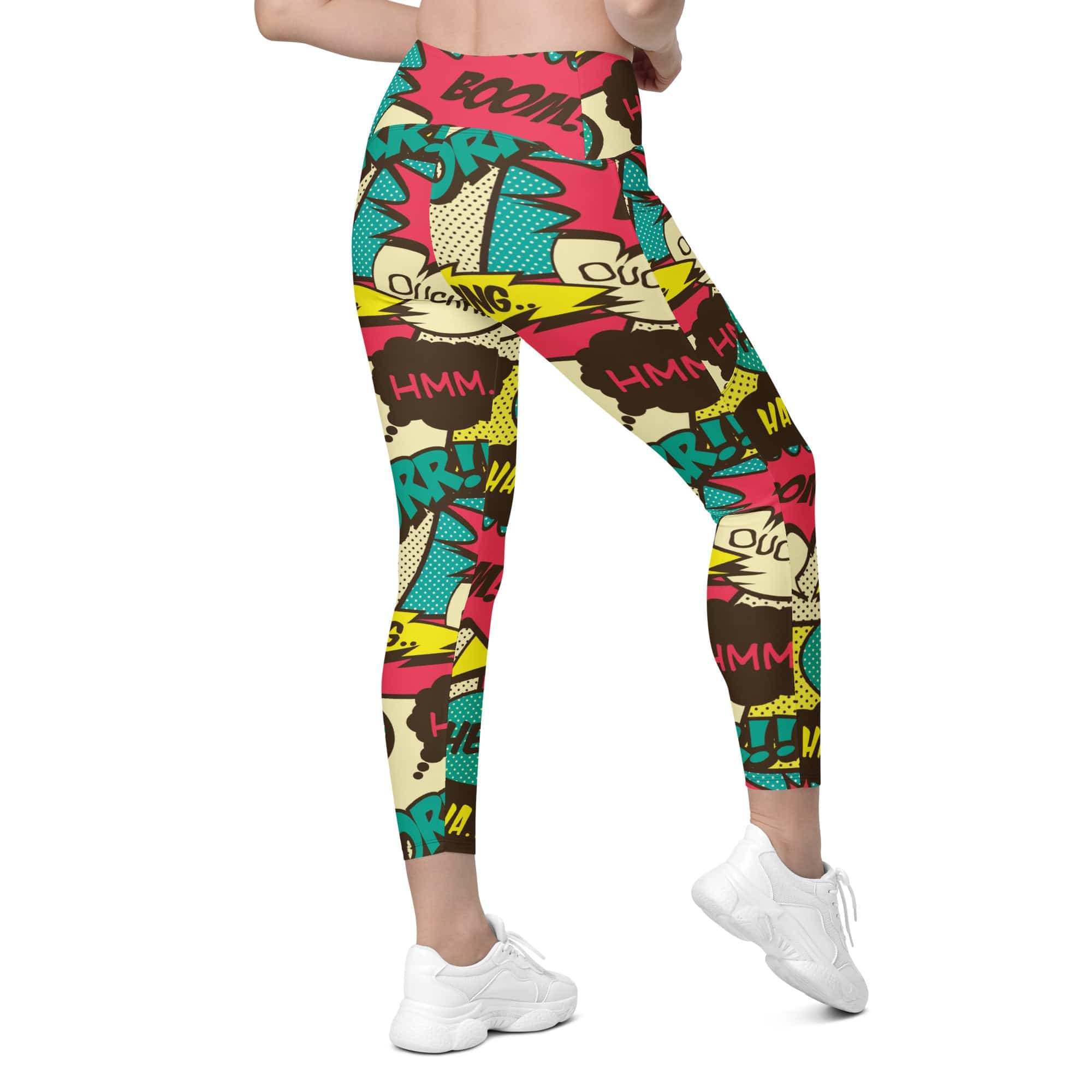 Retro Comic Book Leggings With Pockets