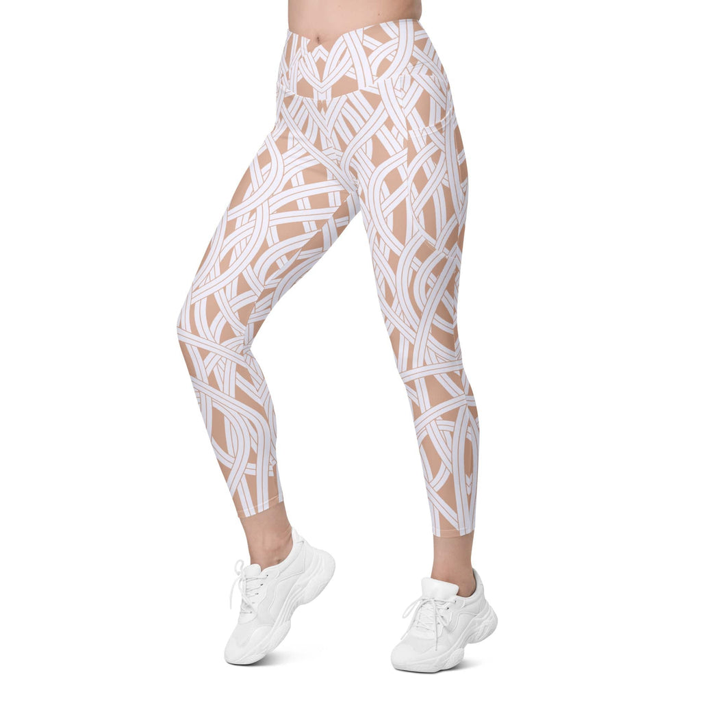 Ribbon Maze Crossover Leggings With Pockets