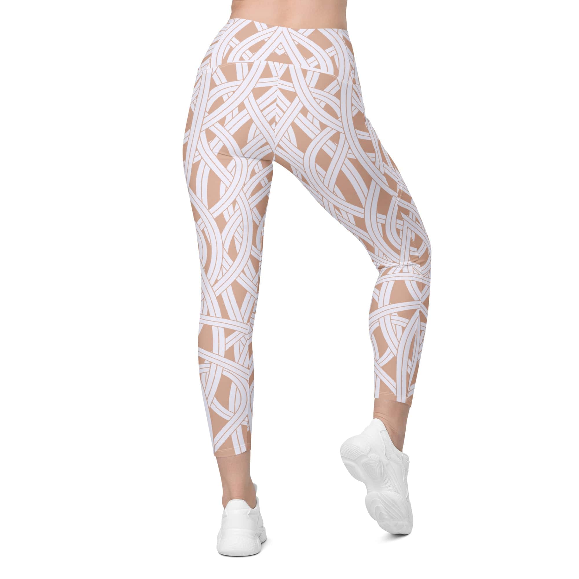 Ribbon Maze Crossover Leggings With Pockets