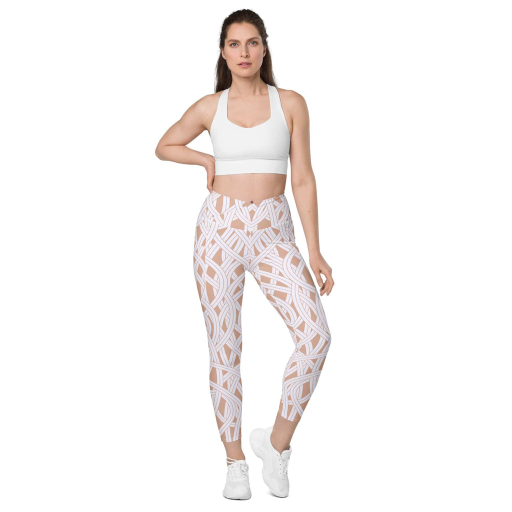Ribbon Maze Crossover Leggings With Pockets
