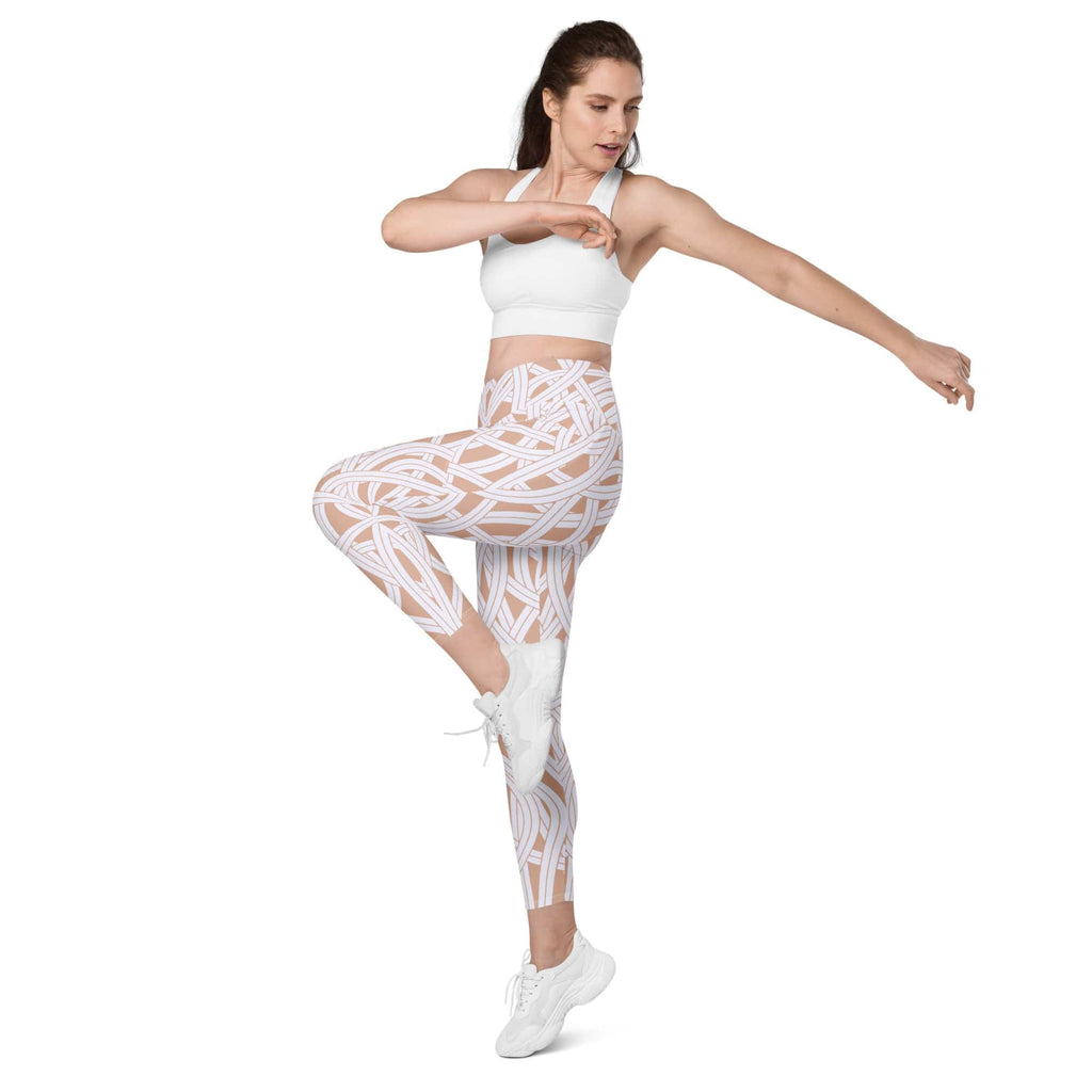 Ribbon Maze Crossover Leggings With Pockets
