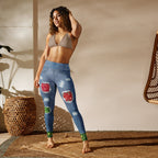 Ripped Denim Christmas Yoga Leggings