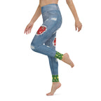 Ripped Denim Christmas Yoga Leggings