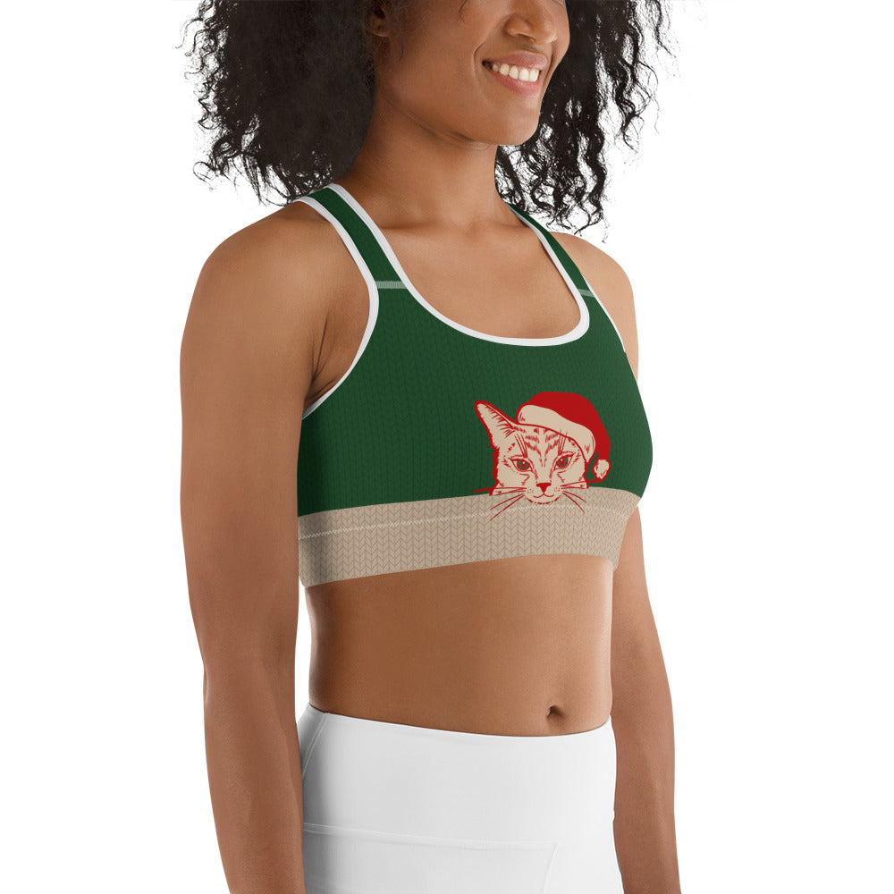 Santa Cat Sports Bra