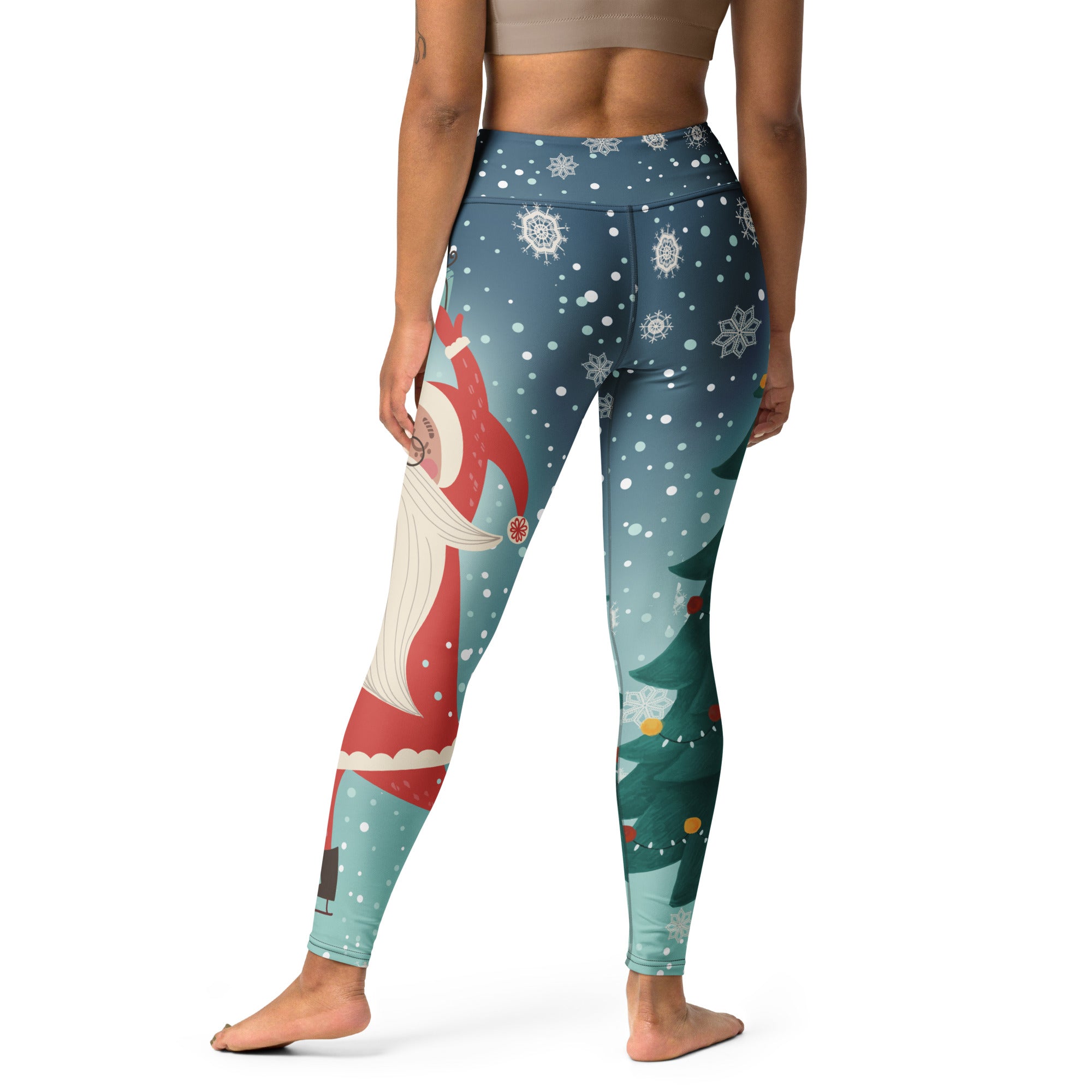 Santa Christmas Tree Yoga Leggings