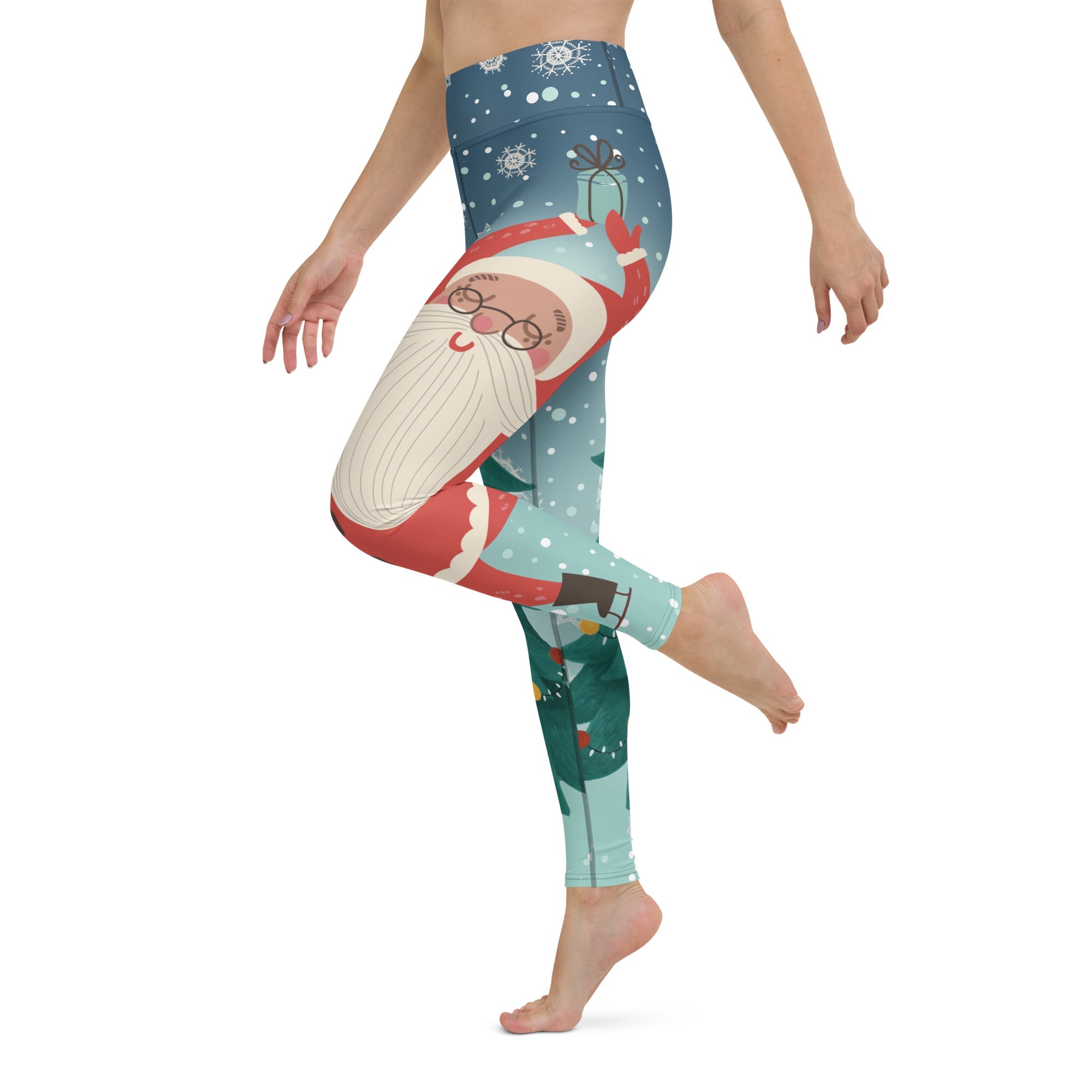 Santa Christmas Tree Yoga Leggings