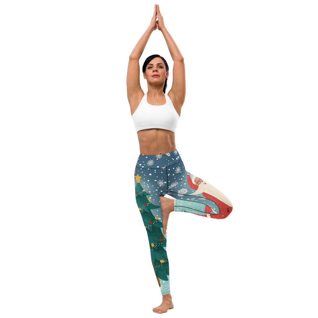 Santa Christmas Tree Yoga Leggings