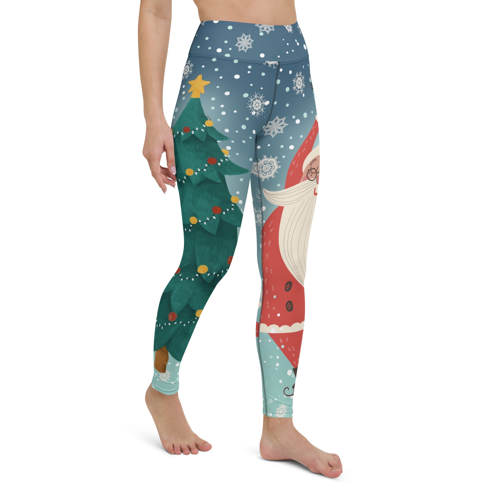 Santa Christmas Tree Yoga Leggings