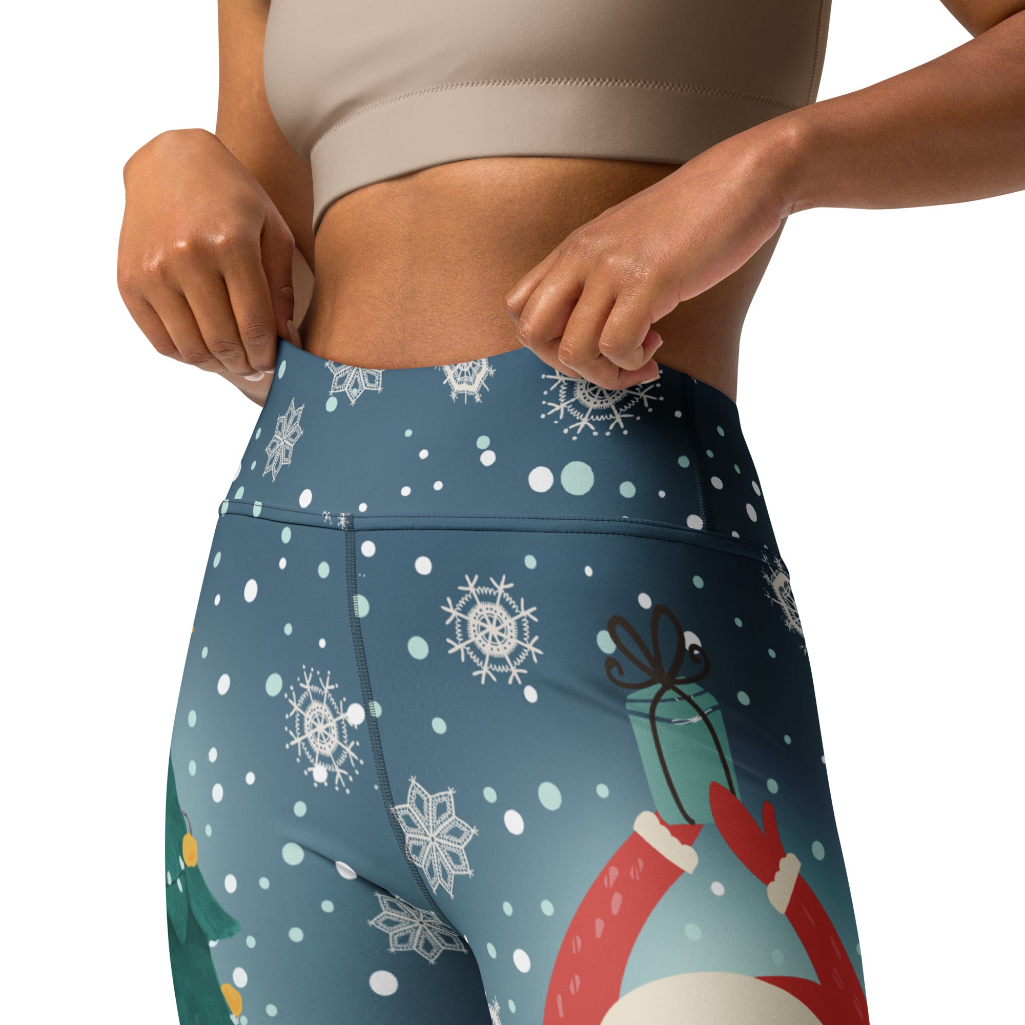 Santa Christmas Tree Yoga Leggings