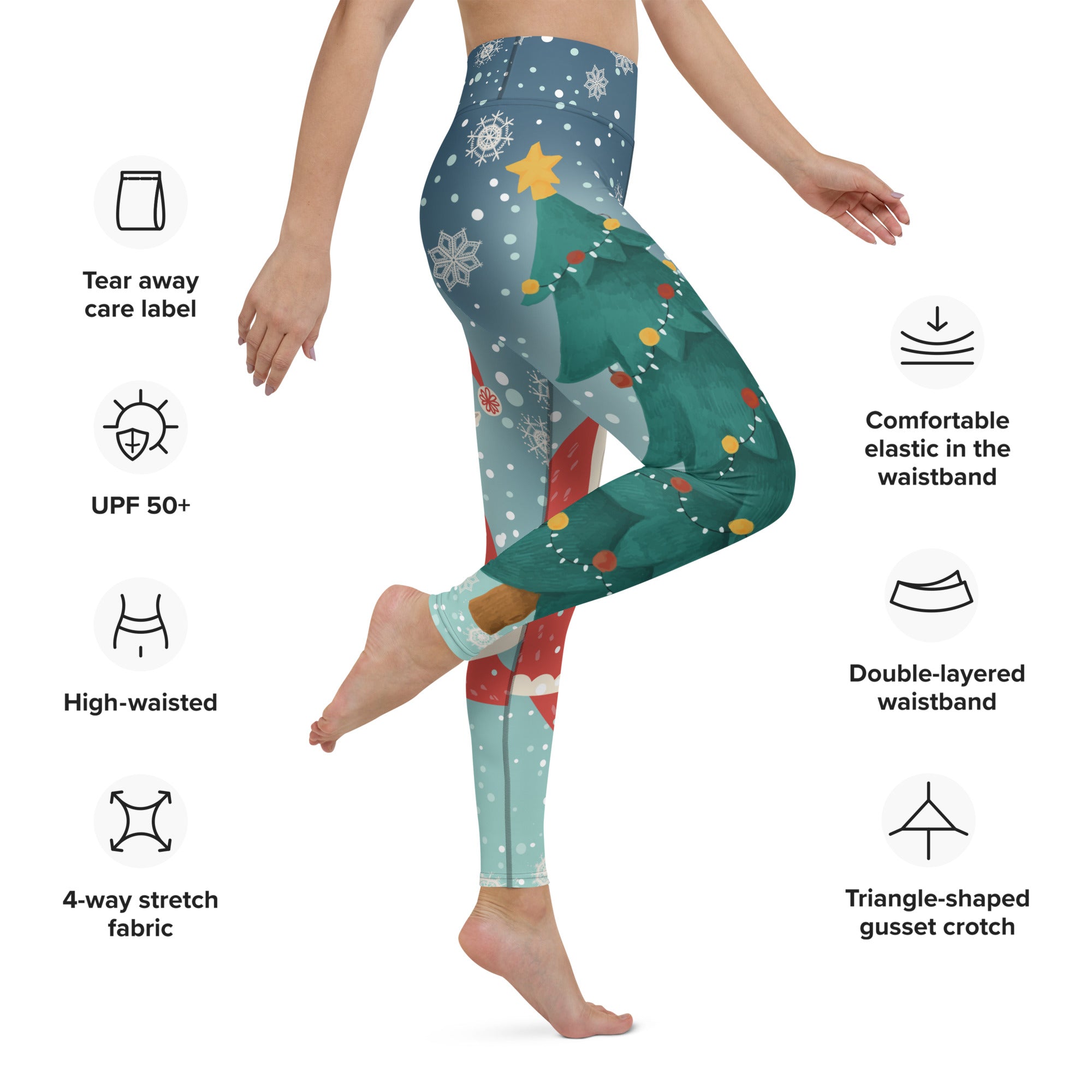 Santa Christmas Tree Yoga Leggings