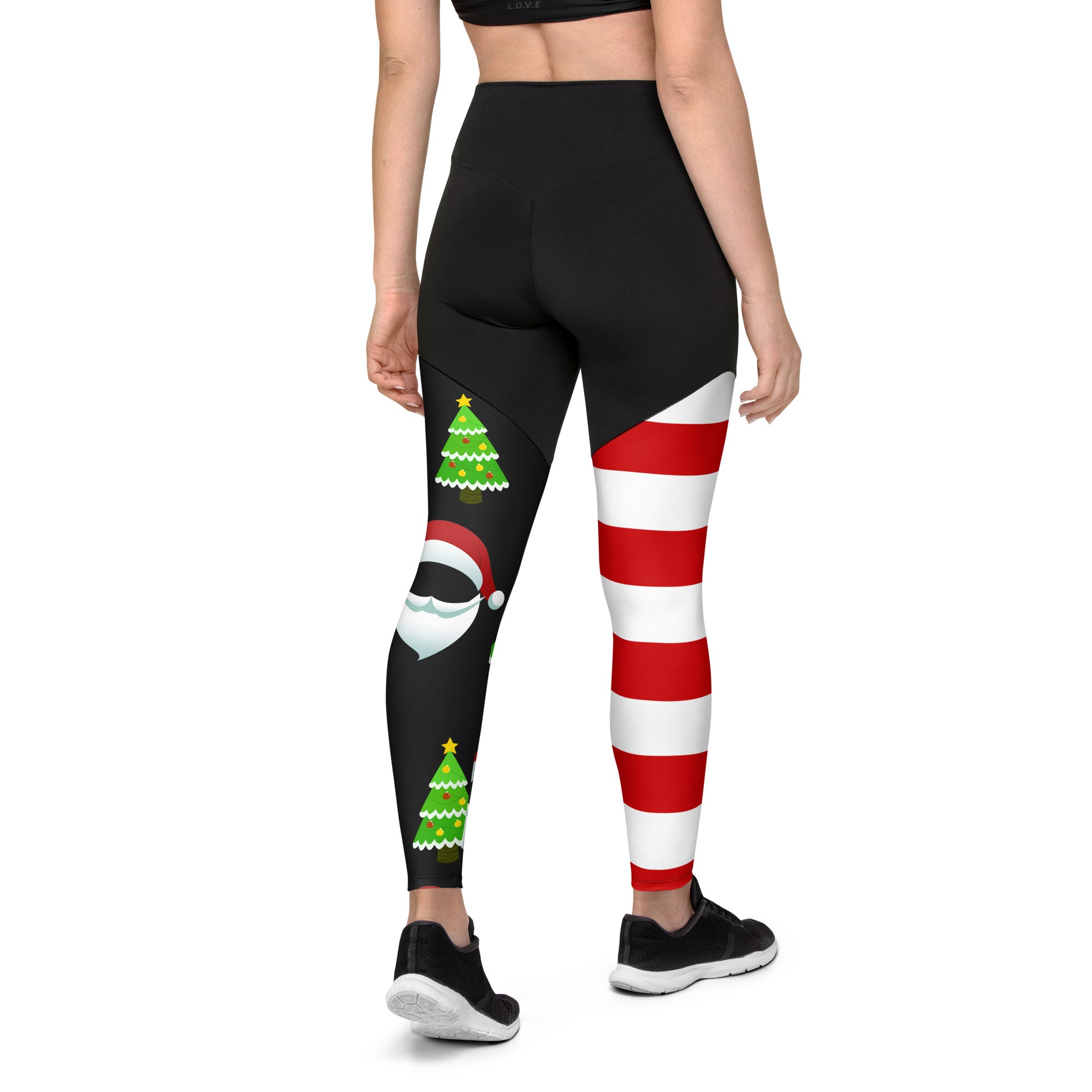 Santa Claus Stripes Compression Leggings