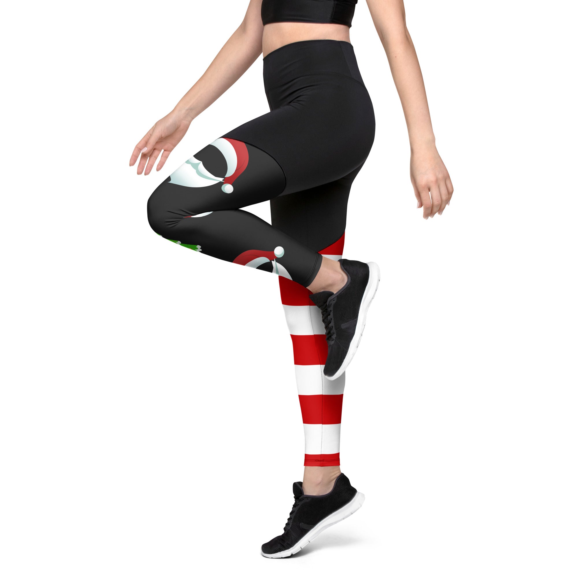 Santa Claus Stripes Compression Leggings