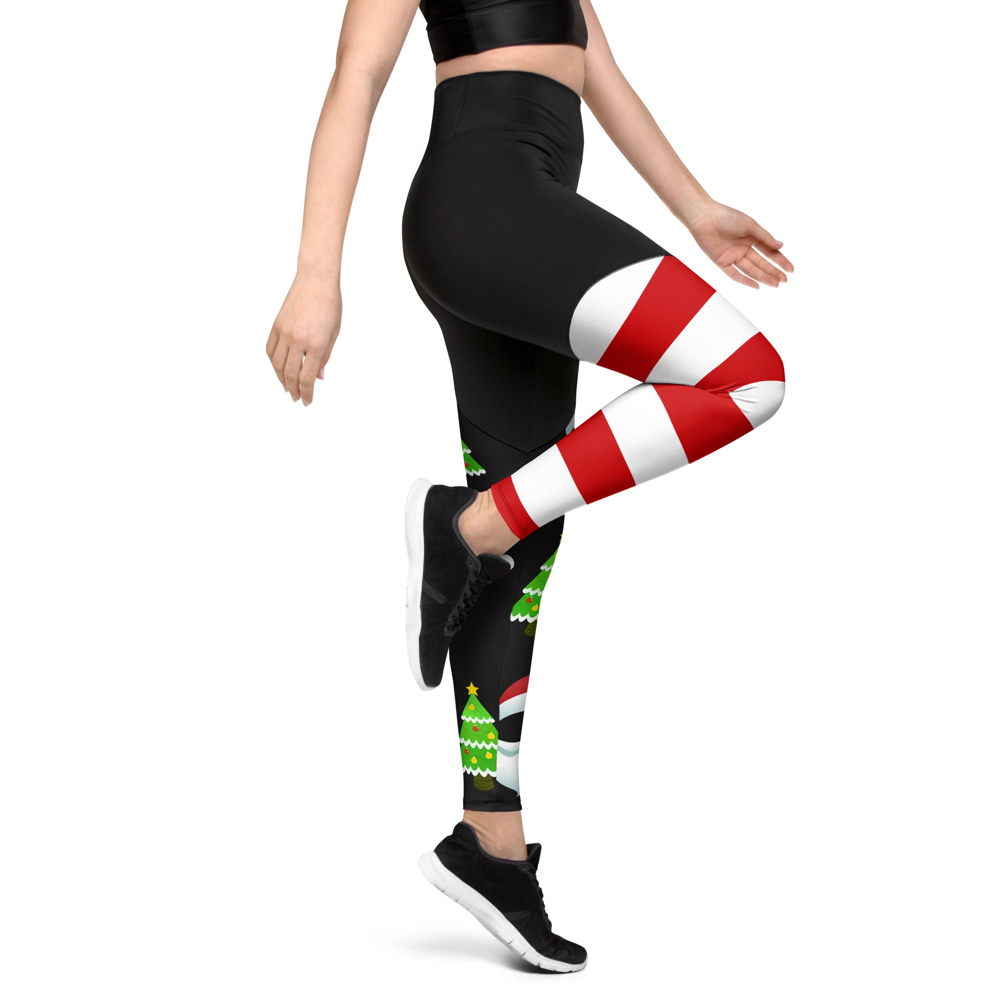 Santa Claus Stripes Compression Leggings