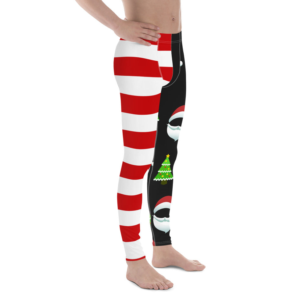 Santa Claus Stripes Men's Leggings