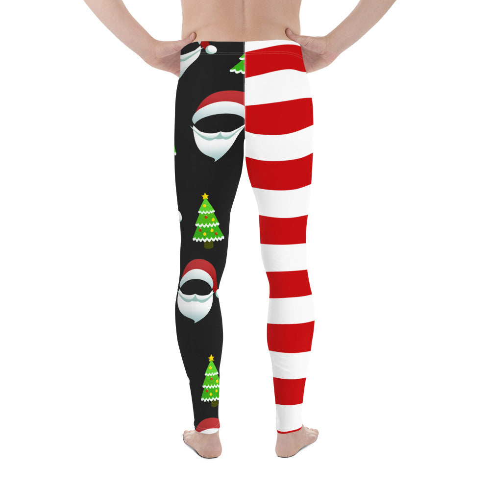 Santa Claus Stripes Men's Leggings