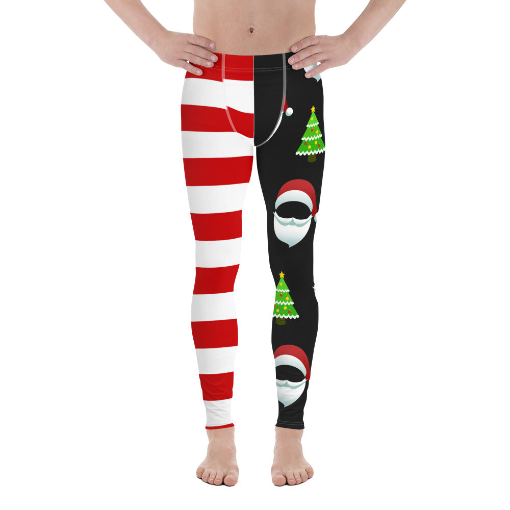 Santa Claus Stripes Men's Leggings