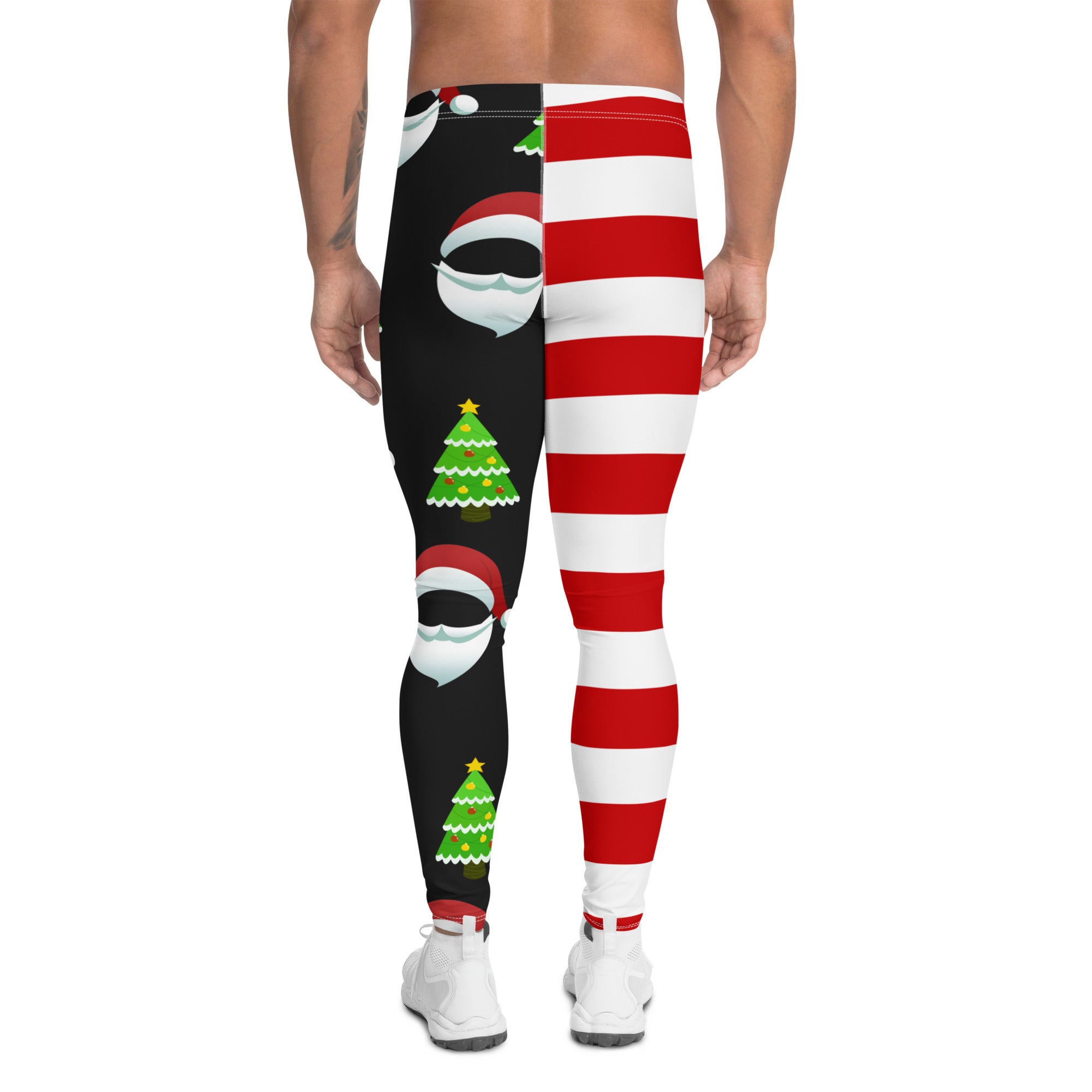 Santa Claus Stripes Men's Leggings