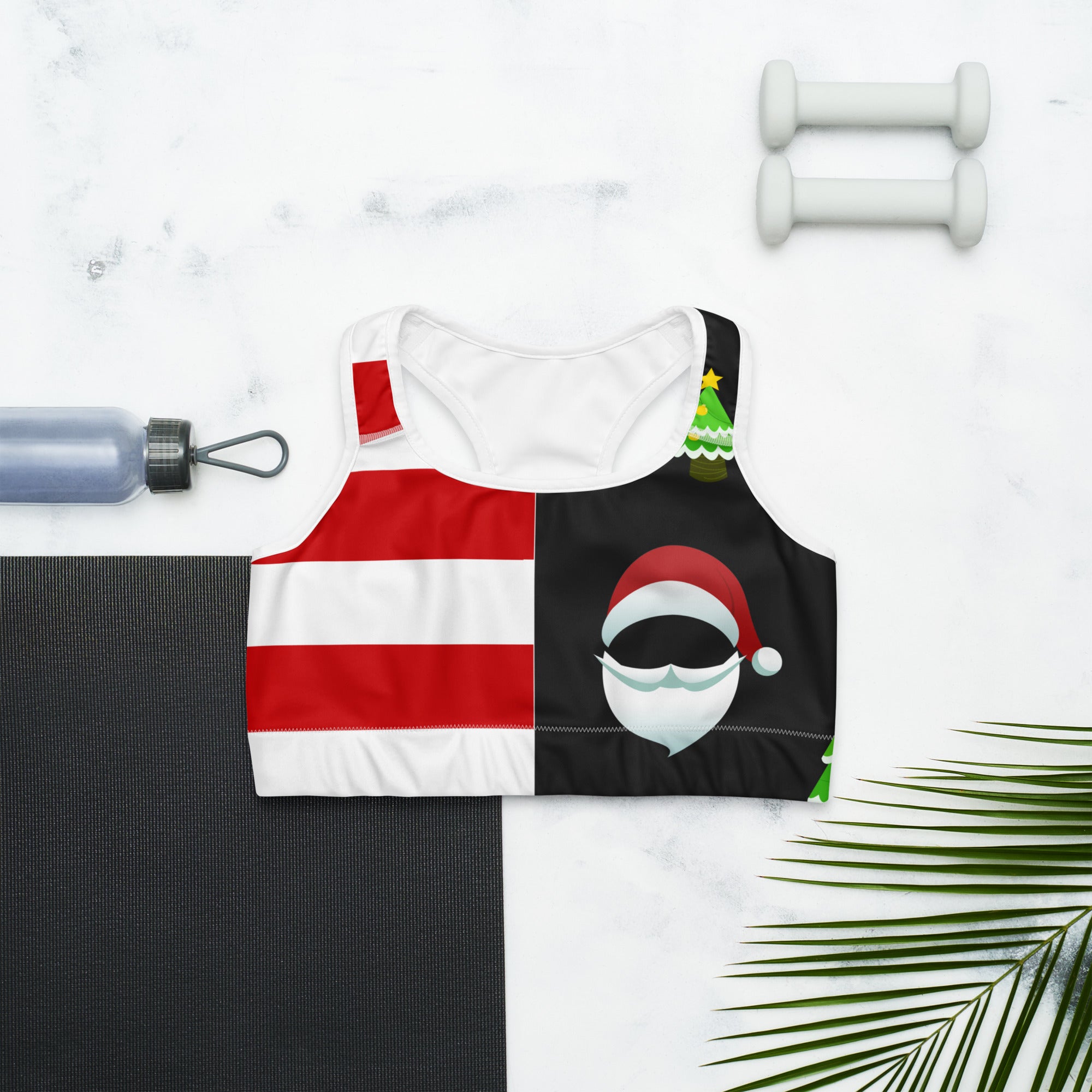 Santa Claus Stripes Sports Bra