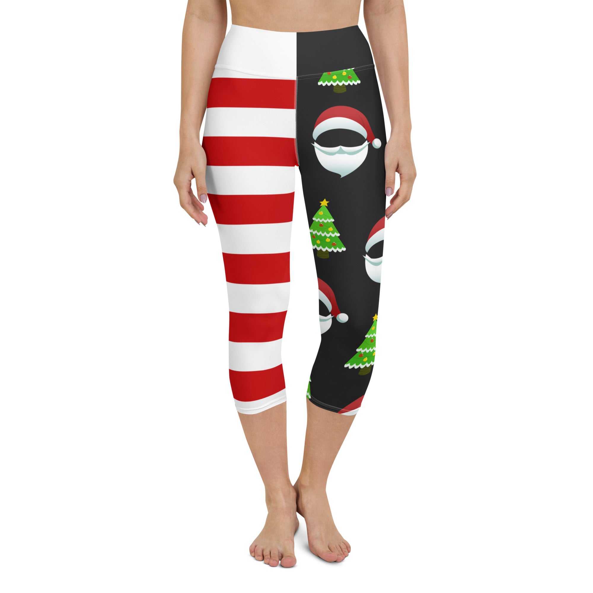 Santa Claus Stripes Yoga Capris