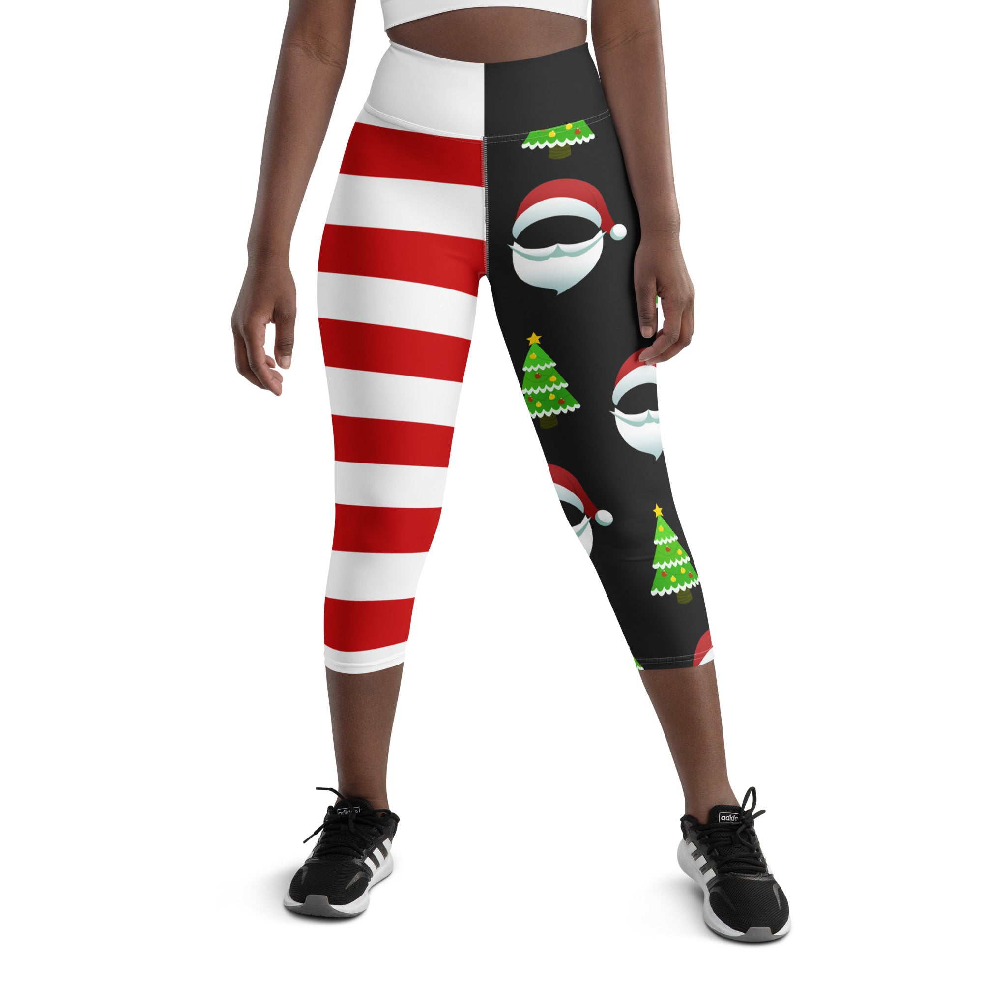 Santa Claus Stripes Yoga Capris