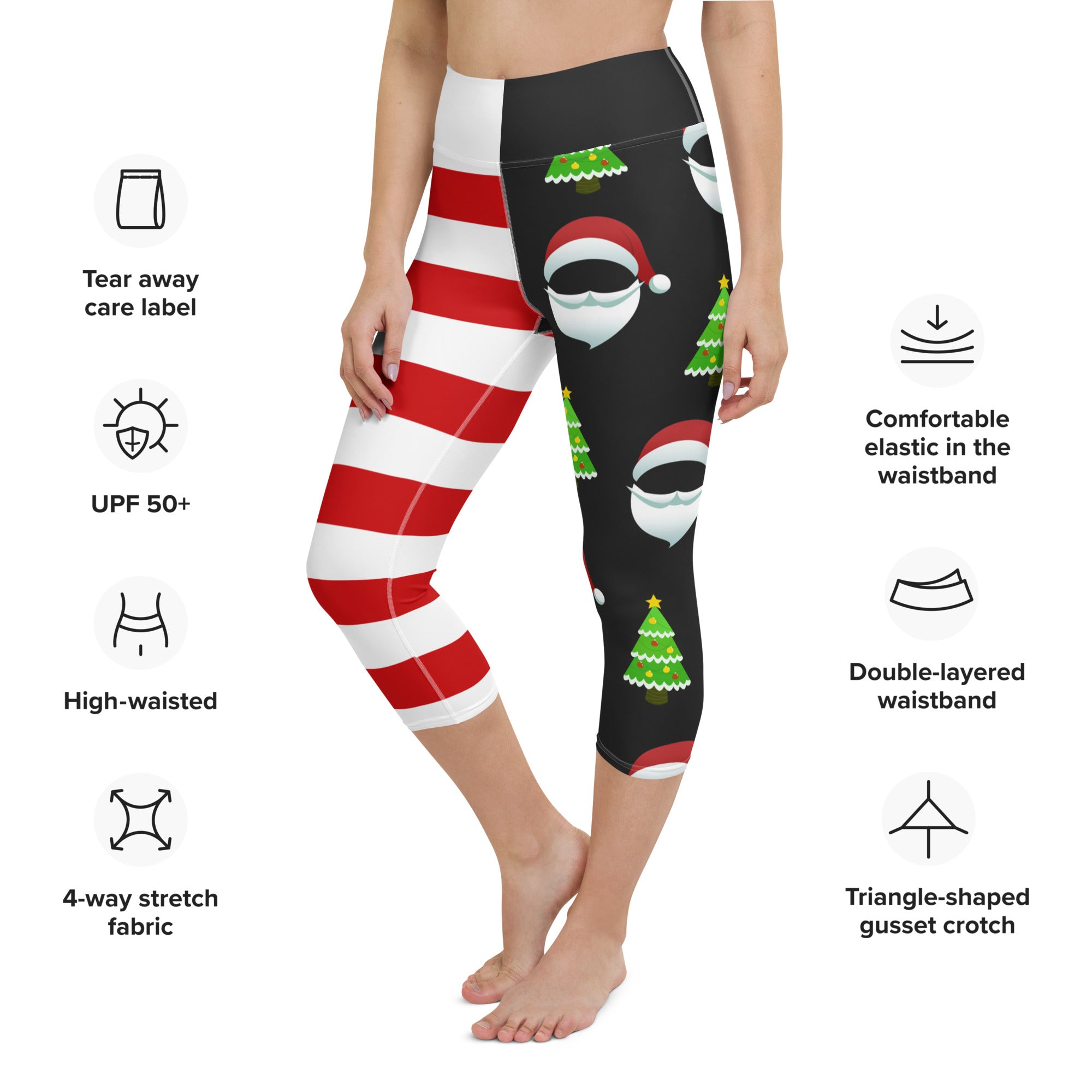 Santa Claus Stripes Yoga Capris