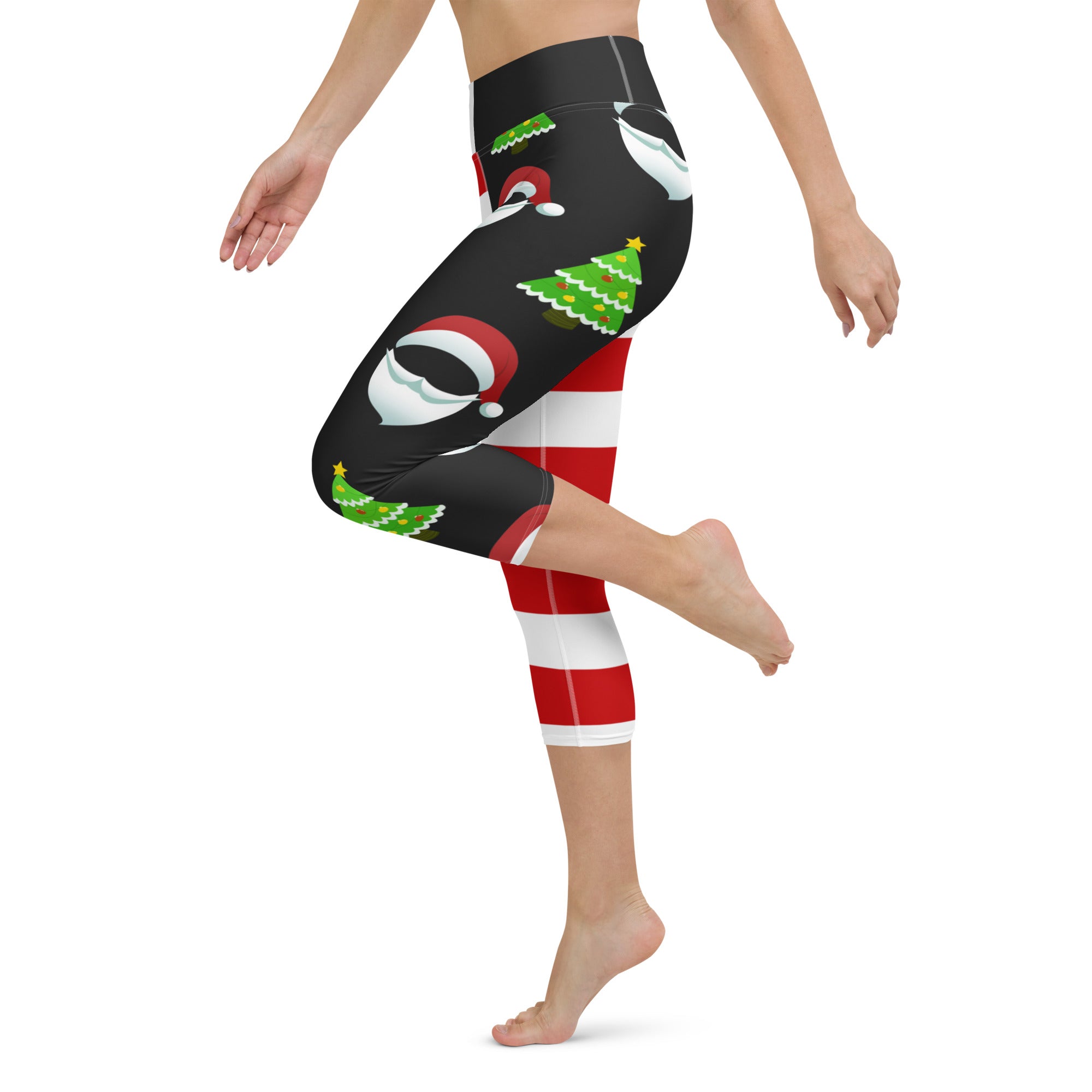 Santa Claus Stripes Yoga Capris