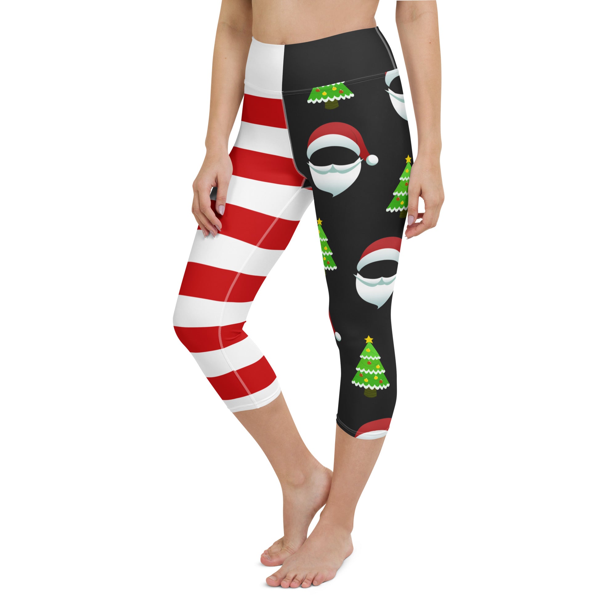 Santa Claus Stripes Yoga Capris