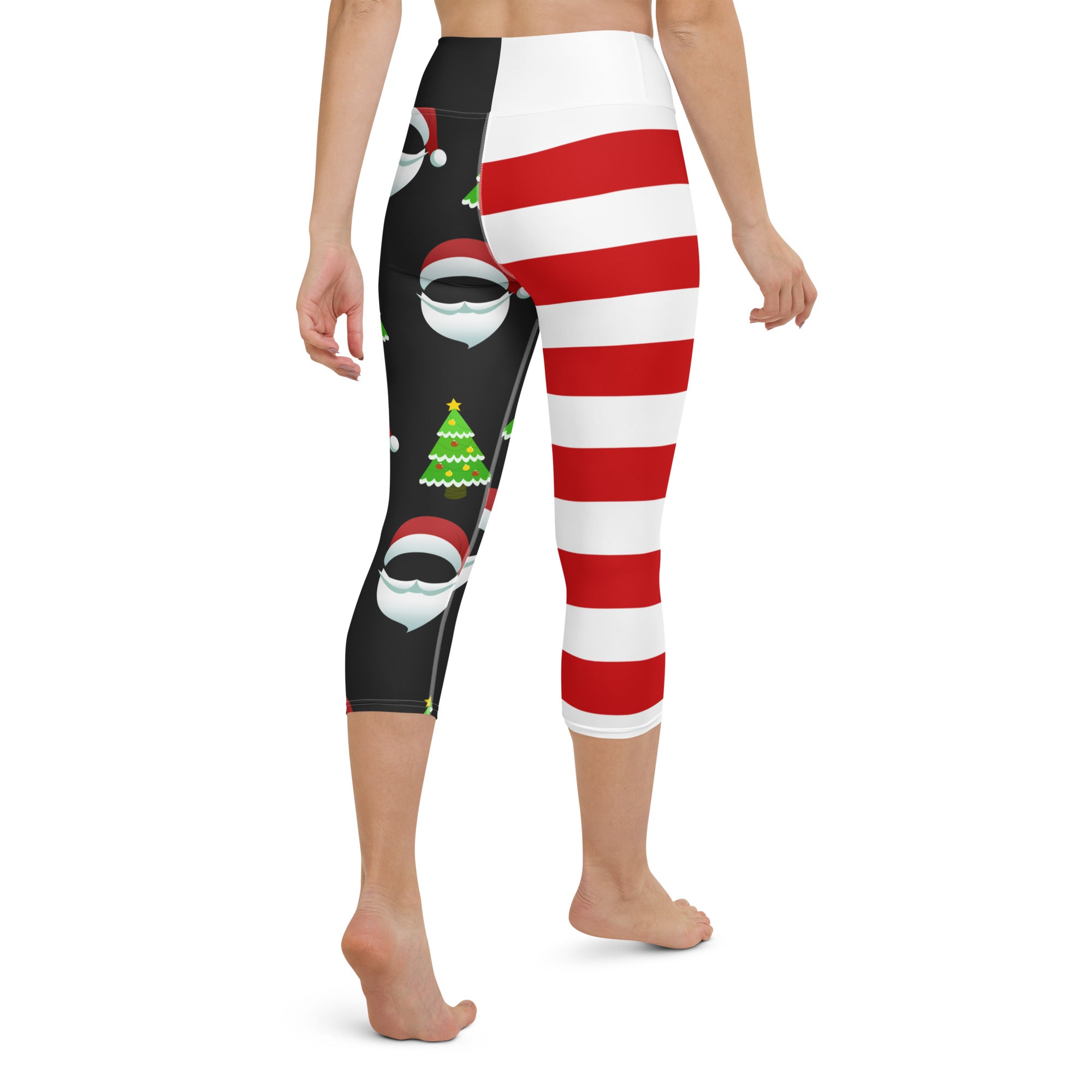 Santa Claus Stripes Yoga Capris